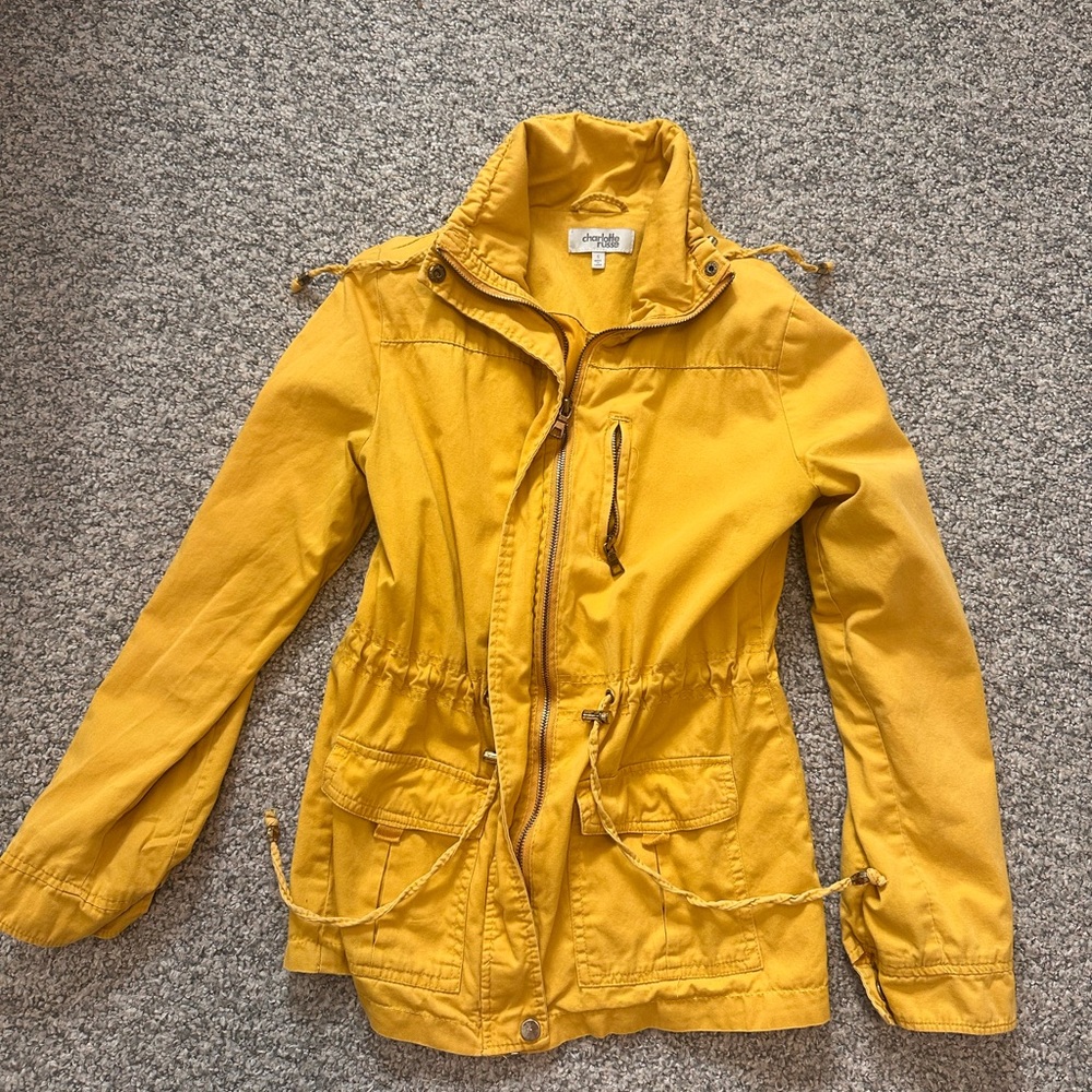 Charlotte Russe Yellow Utility Jacket with High Neck